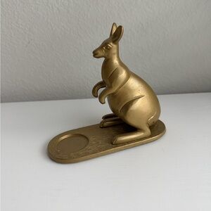 IKEA MARKNIVA Gold Brass Kangaroo Tea Light Candle Holder 304.738.42 - NWT